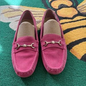 Isaac Mizrahi Live Pink Suede Loafers